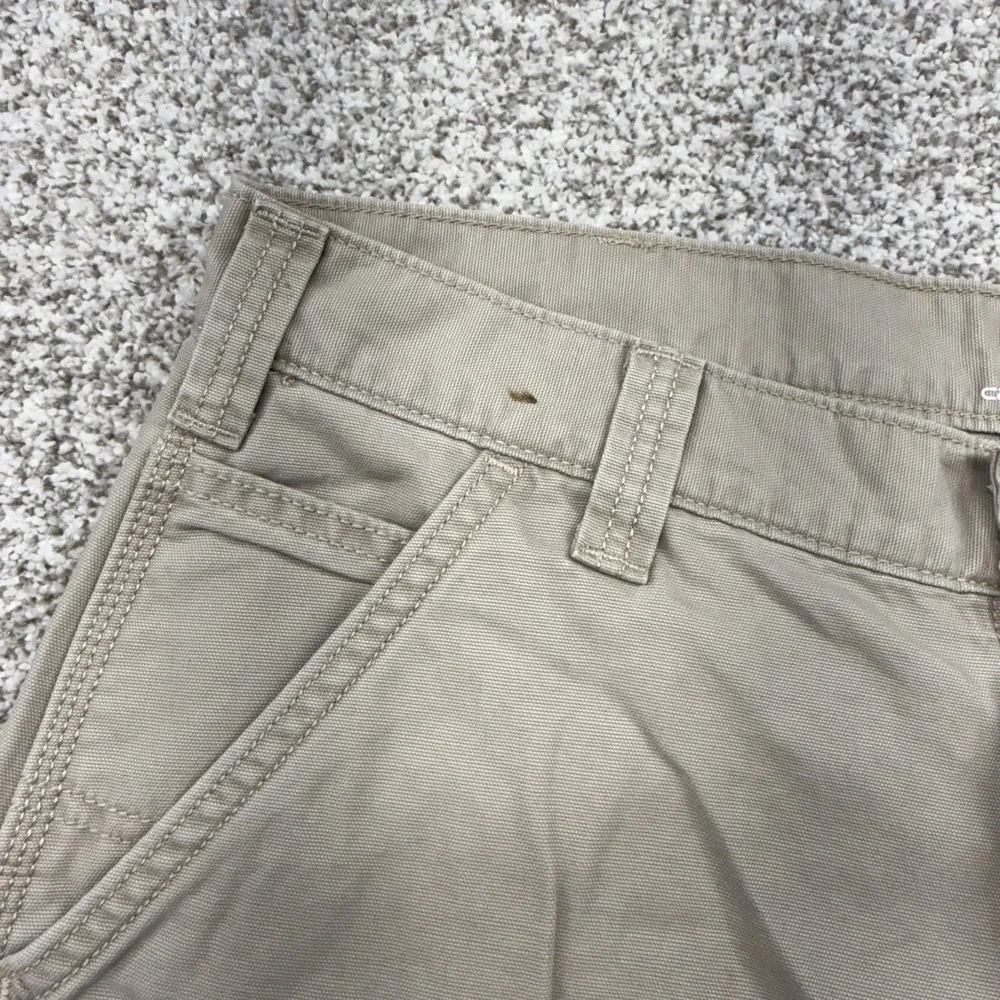NWOT Men's Carhartt Beige Tan 100% Cotton Relaxed Fit Cargo Shorts Size 34x11